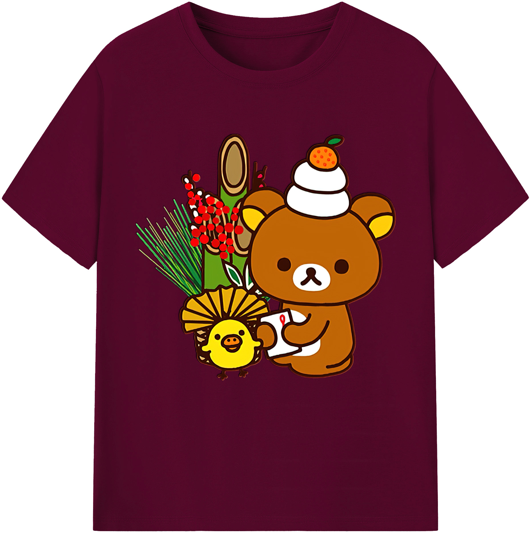 （画像用） リラックマ リラックマ キイロイトリ Rilakkuma Korilakkuma Kiiroitori レディースカジュアルプリントTシャツ（綿100％）